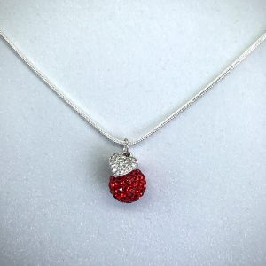 Crystal Ball Crystal Necklace Red