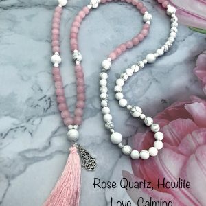 Rose Quartz and Howlite Mala