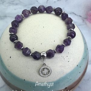 Amethyst Bracelet With Silver Charm