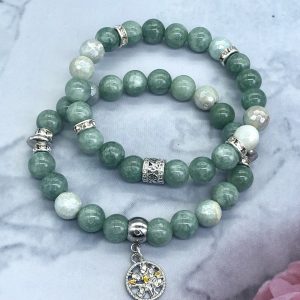 Jade And Amazonite Bracelet With Tree Of Life Charm
