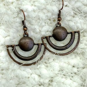 Bronze Half Round Drop Earrings