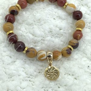 Mookaite Jasper Bracelet With Sun Charm