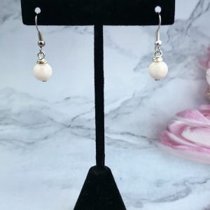 Natural White Angelite Drop Earrings