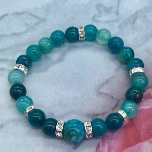 Teal Dragon Vein Agate Bracelet