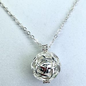 Harmony Ball Pregnancy Necklace Silver Swirl