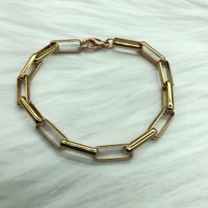 Gold Tone Box Link Bracelet