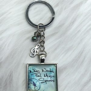 When Words Fail Music Speaks Keychain / Purse Bling