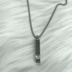 Cremation Silver Bar Necklace