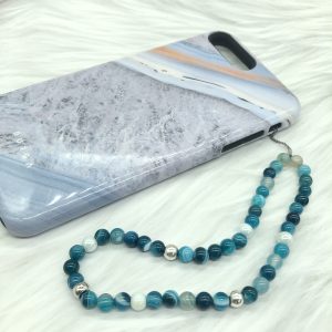 Blue Zircon Stripe Agate Cellphone Lanyard