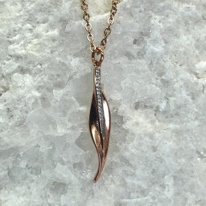 CZ Fine Leaf Necklace