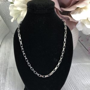 Box Chain 5×2 Silver Chain Necklace