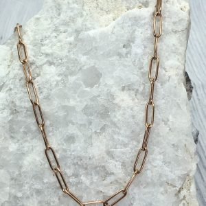 Paperclip Rose Gold Chain Necklace
