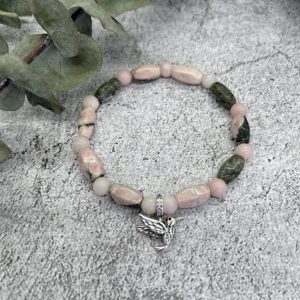 Marble And Pink Opal Bracelet