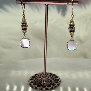 Golden Mother Of Pearl Earrings