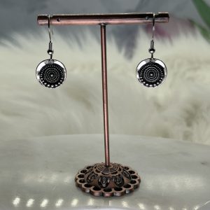 Silver On Silver Round Earrings