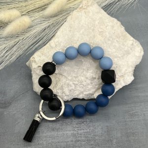 Blue And Black Wristlet Keychain