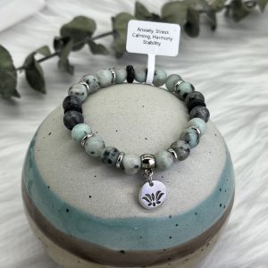 Sesame Jasper And Lava Diffuser Bracelet