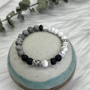 Howlite, Jasper And Lava Bracelet