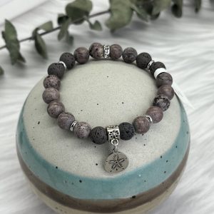 Agate And Lava Bracelet With Starfish Charm