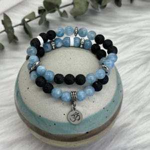 Blue Jade And Lava Diffuser Bracelet