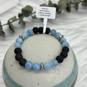 Blue Jade And Lava Diffuser Bracelet