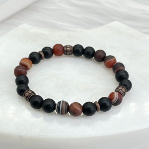 Madagascar And Black Agate Bracelet