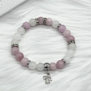 Jade Bracelet With Angel Charm