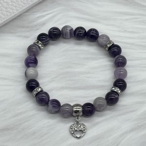 Amethyst Bracelet With Heart Charm