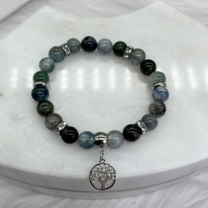 Kyanite Bracelet With Tree Of Life Charm