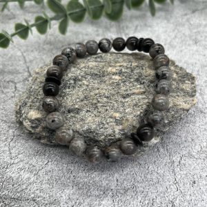 Mens Yooperlite And Obsidian Bracelet