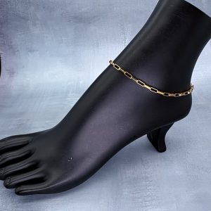 Chunky Box Link Chain Anklet Gold