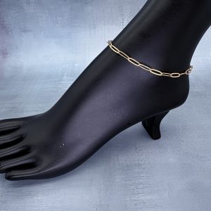 Paperclip Chain Anklet Gold