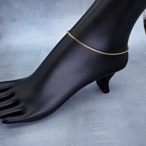 Box Link Chain Anklet Gold