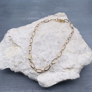 Oval Link Chain Anklet Gold