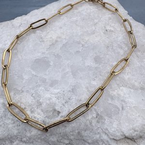 Paperclip Chain Anklet Gold