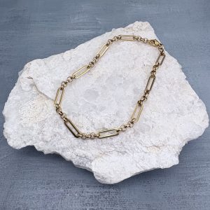 Oval ‘n Round Chain Anklet Gold