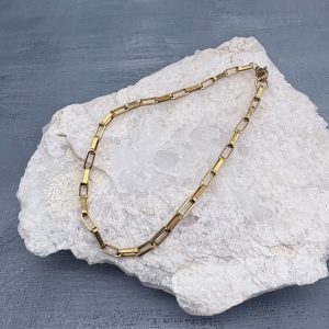 Chunky Box Link Chain Anklet Gold