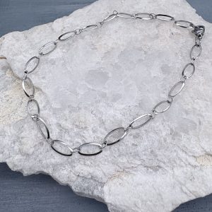 Oval Chain Anklet Silver
