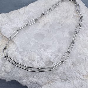 Paperclip Chain Anklet Silver