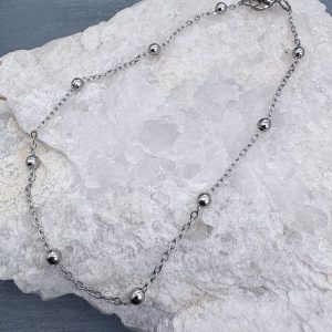 Ball And Chain Anklet Silver