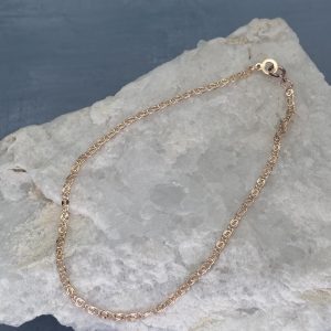 Weaved Chain Anklet Rose Gold