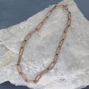 Paperclip Chain Anklet Rose Gold